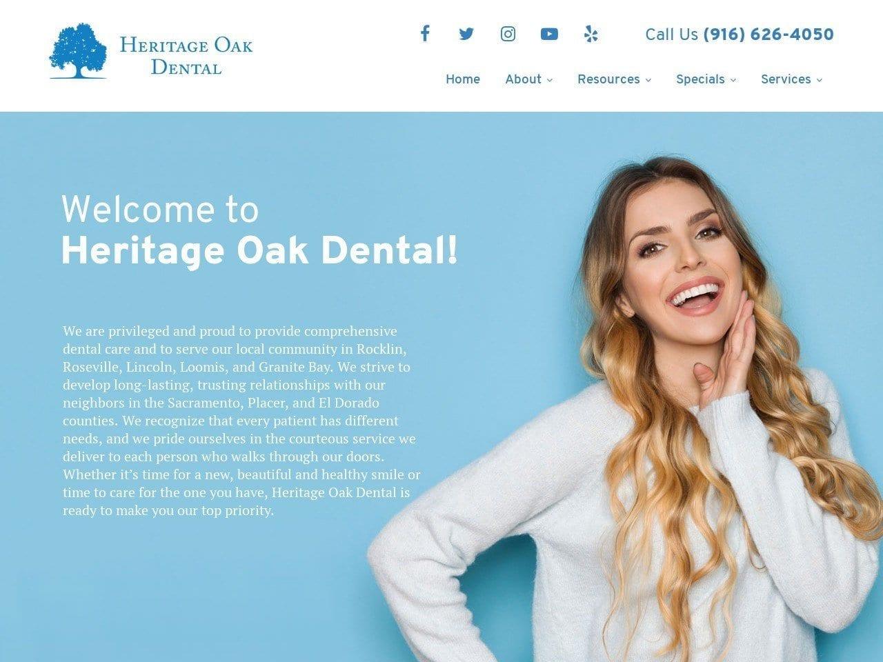Heritage Oak Dental screenshot