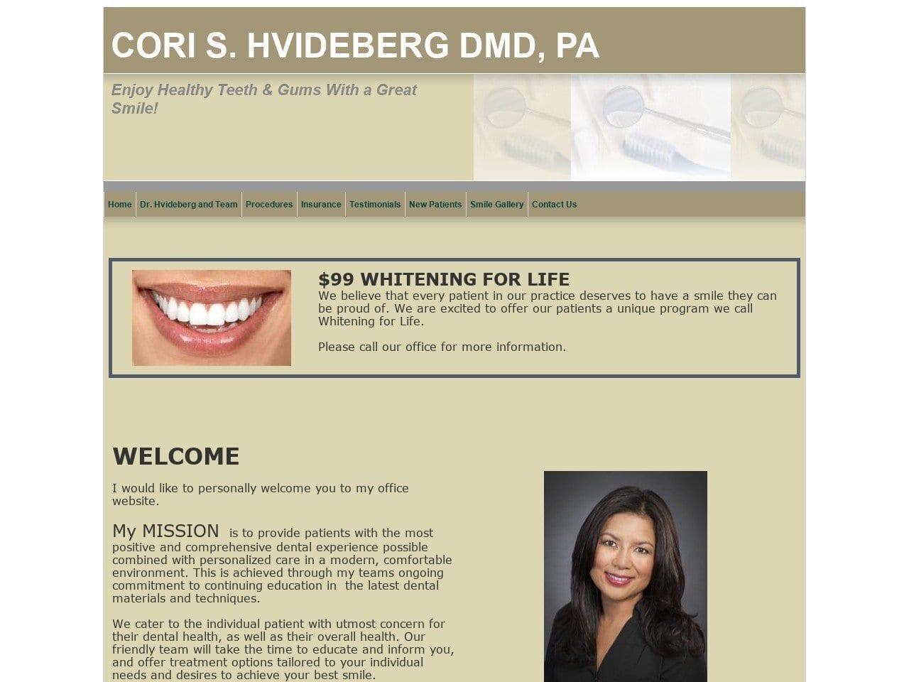 Dr. Cori S. Hvideberg DMD screenshot