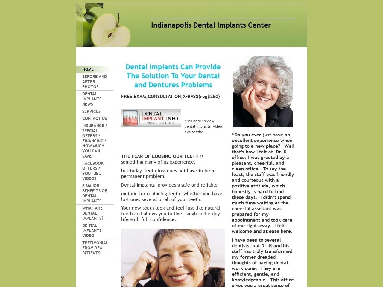 Indianapolis Dental Implants Center screenshot