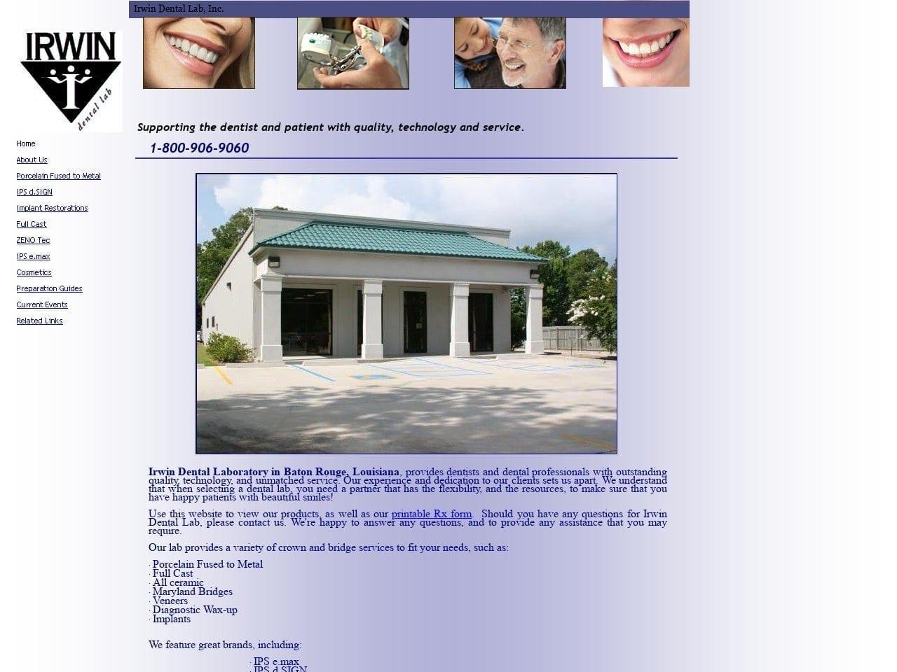 Irwin Dental Lab Inc screenshot