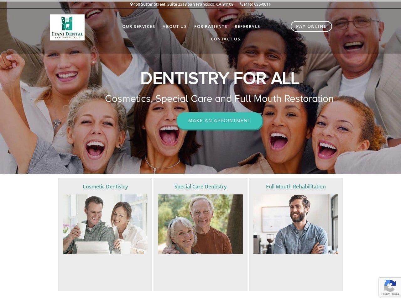Itani Dental San Francisco screenshot