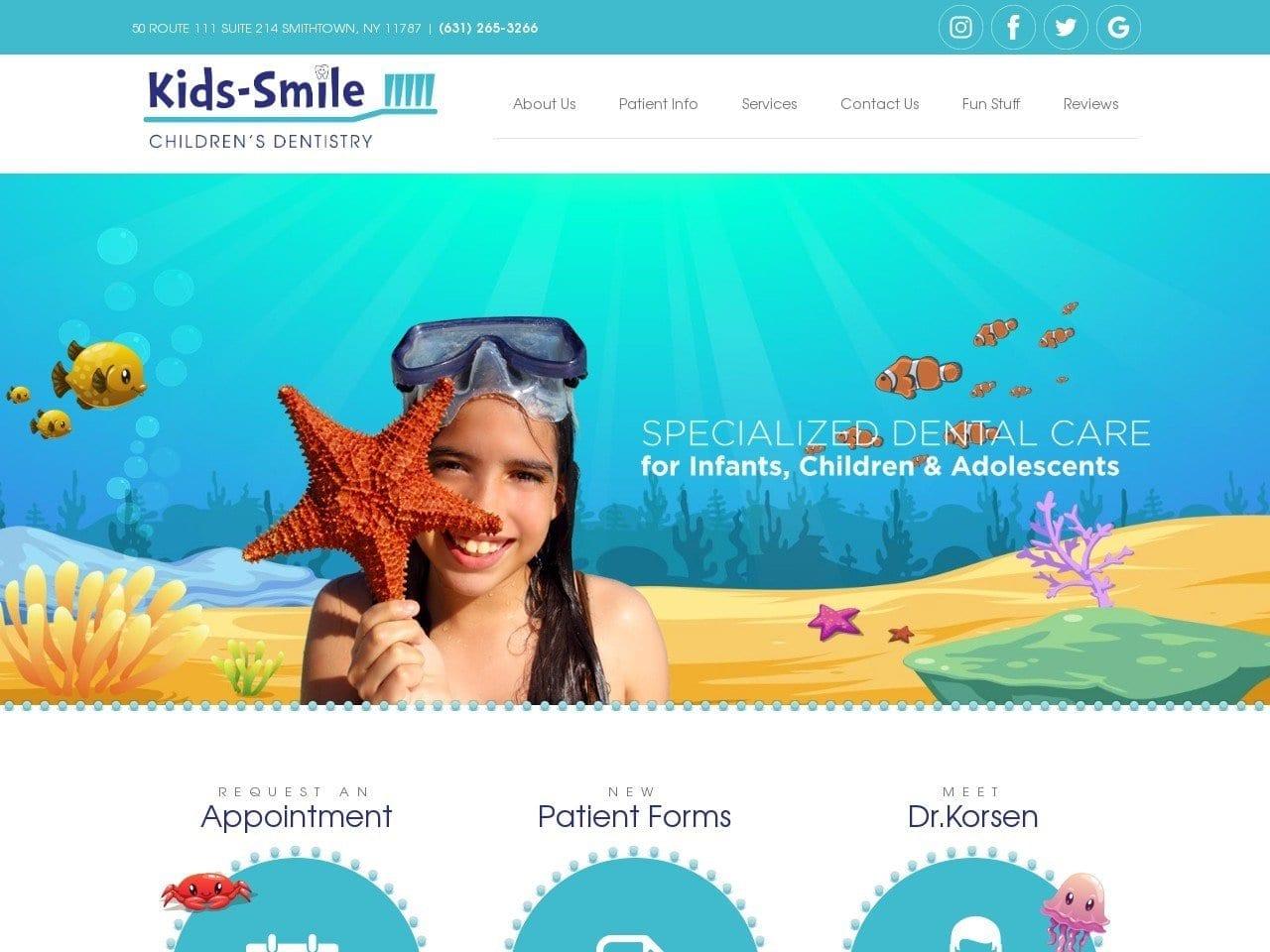 Kids Smile Childrens Dentistry Korsen Glen R DDS screenshot