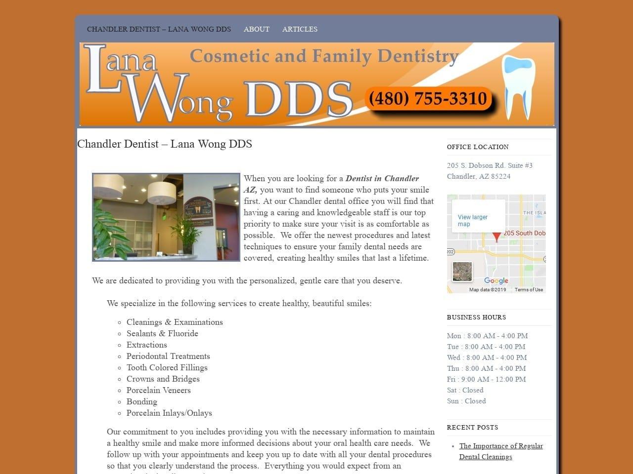 Lana Wong DDS screenshot