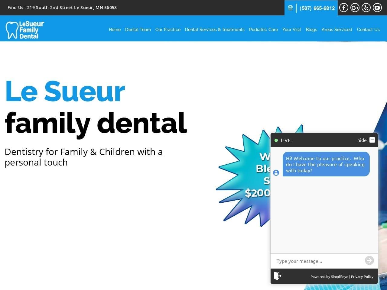 Le Sueur Family Dental screenshot