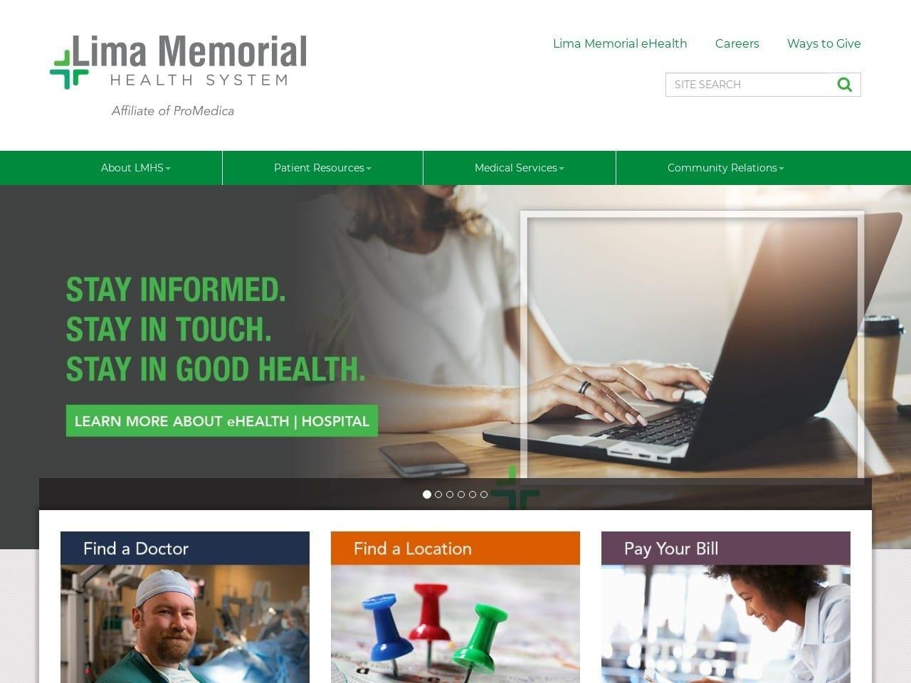 Lima Memorial Pro Corporation screenshot