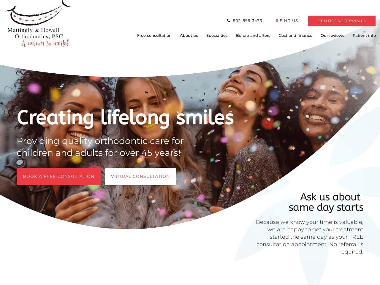 Mattingly & Howell Orthodontics PSC screenshot