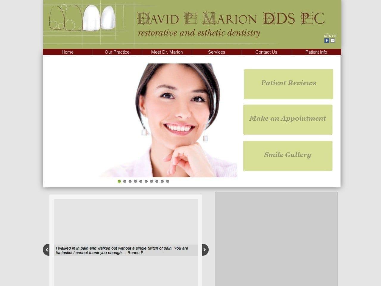 David P Marion DDS P.C. screenshot