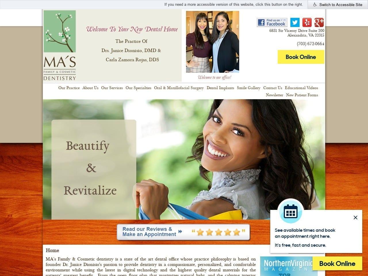Mas Family & Cosmetic Dentistry Drs. Janice Isabel screenshot