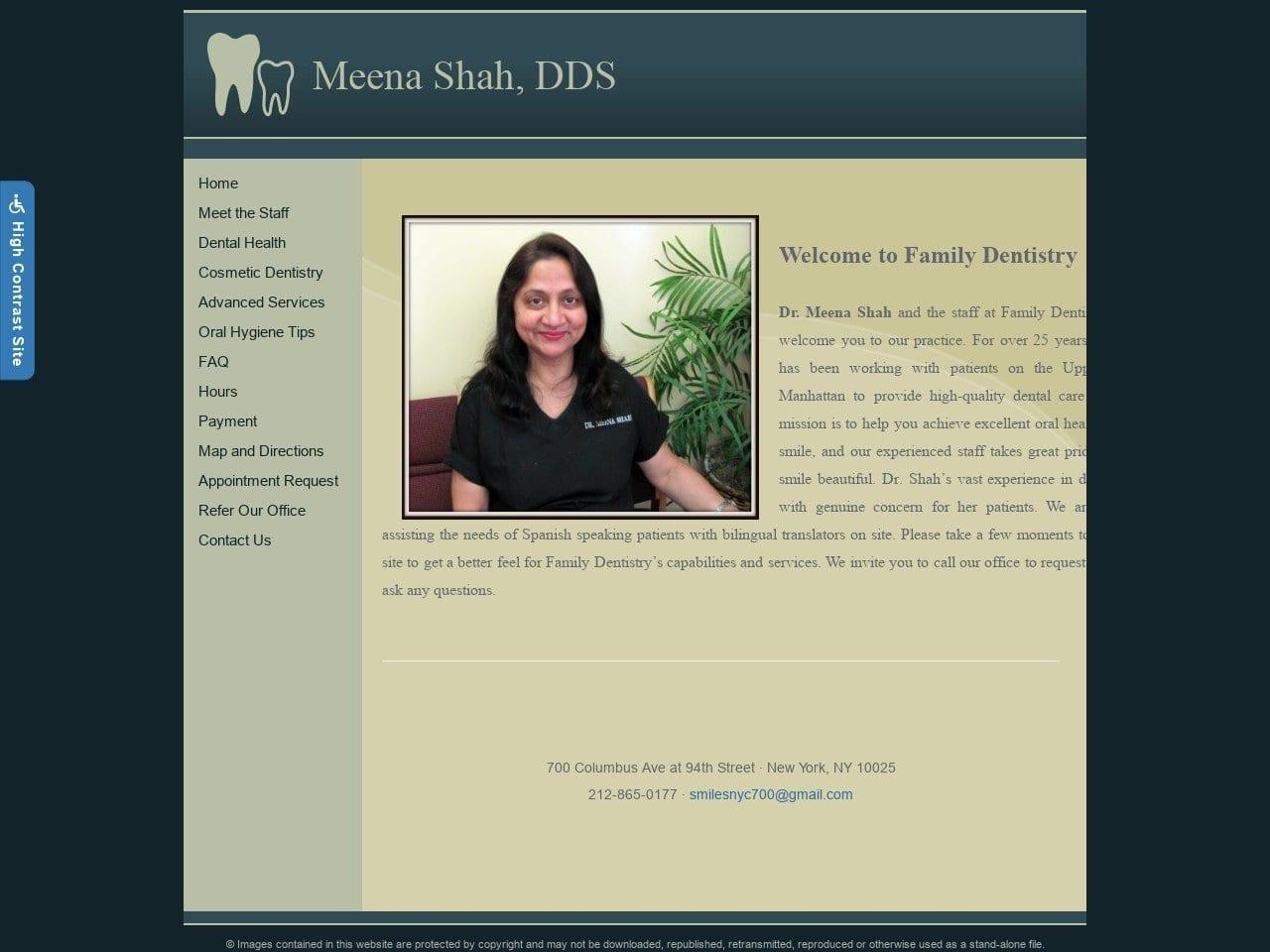 Meena Shah, DDS screenshot