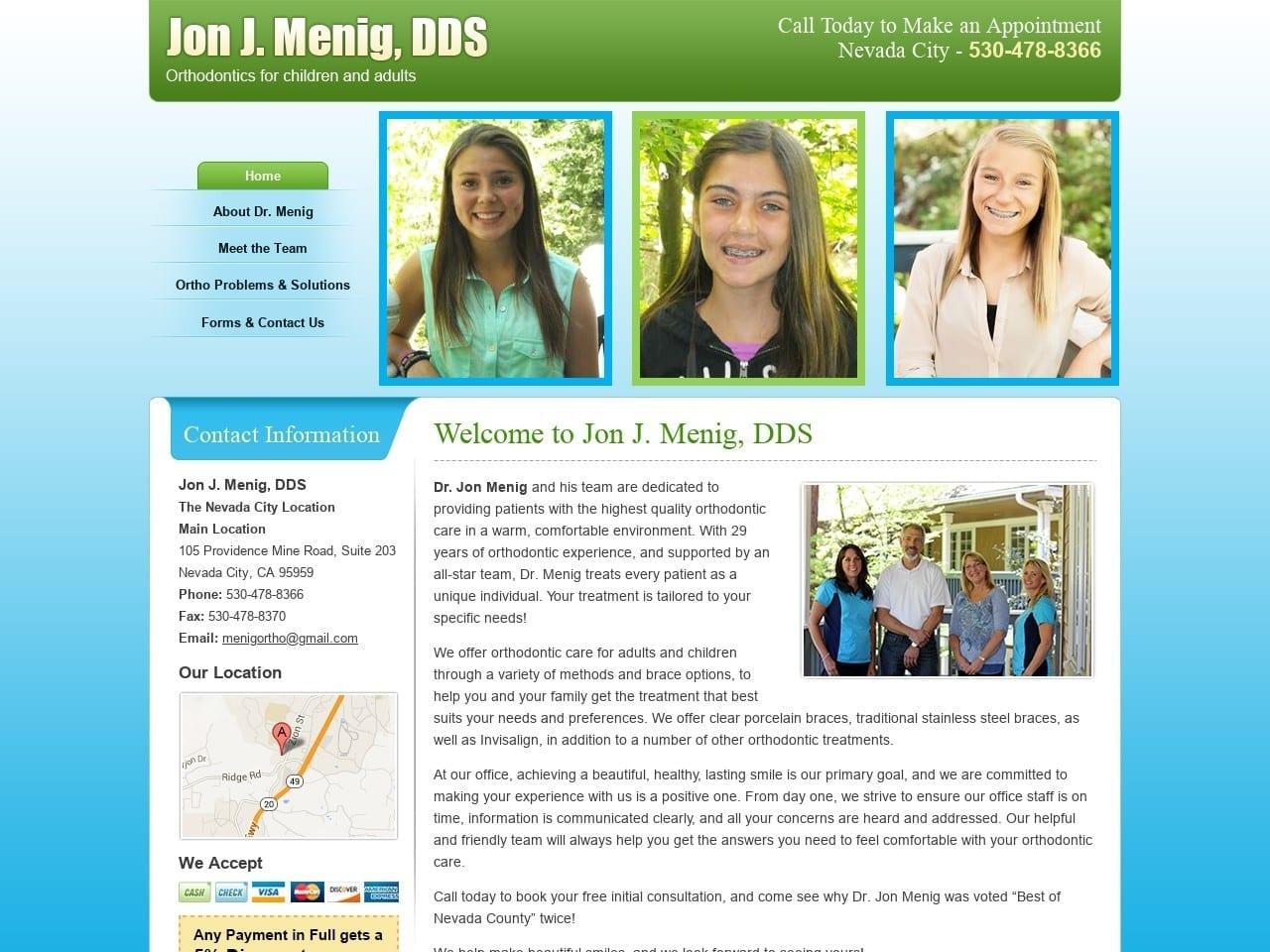 Dr. Jon J. Menig DDS screenshot