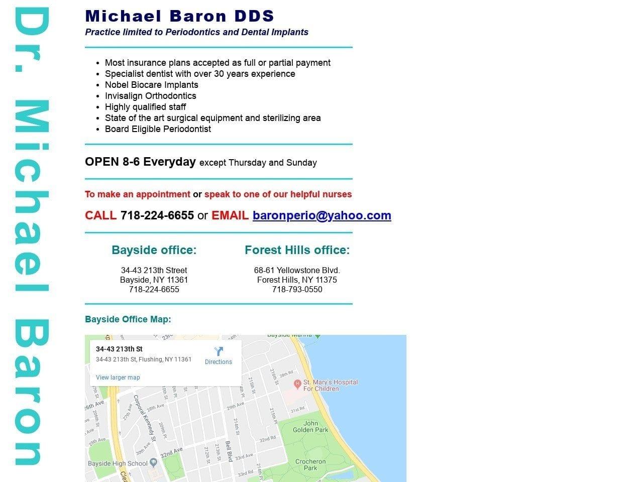 Michael Baron DDS screenshot