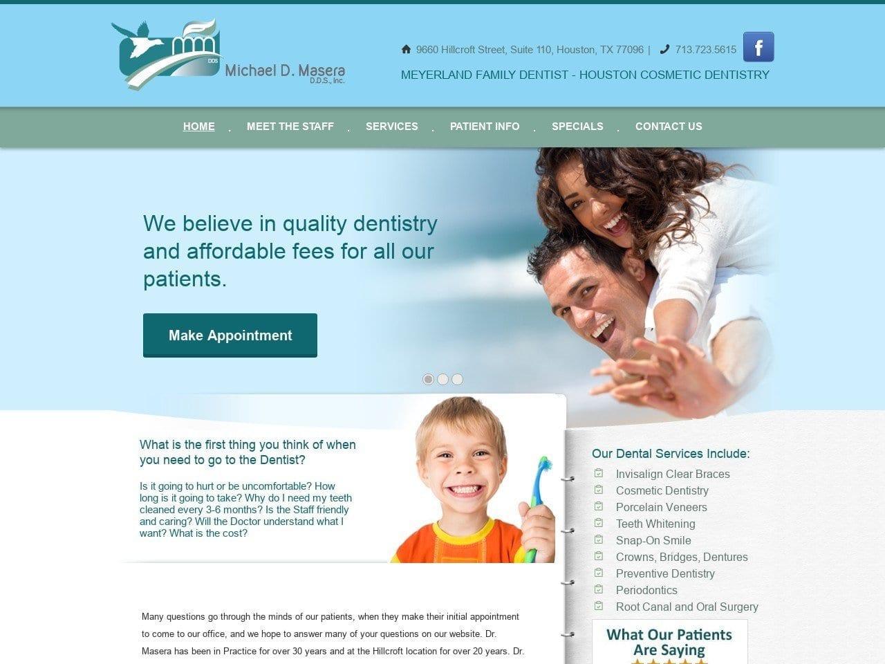 Houston Cosmetic Dentist Michael D. Masera DDS screenshot