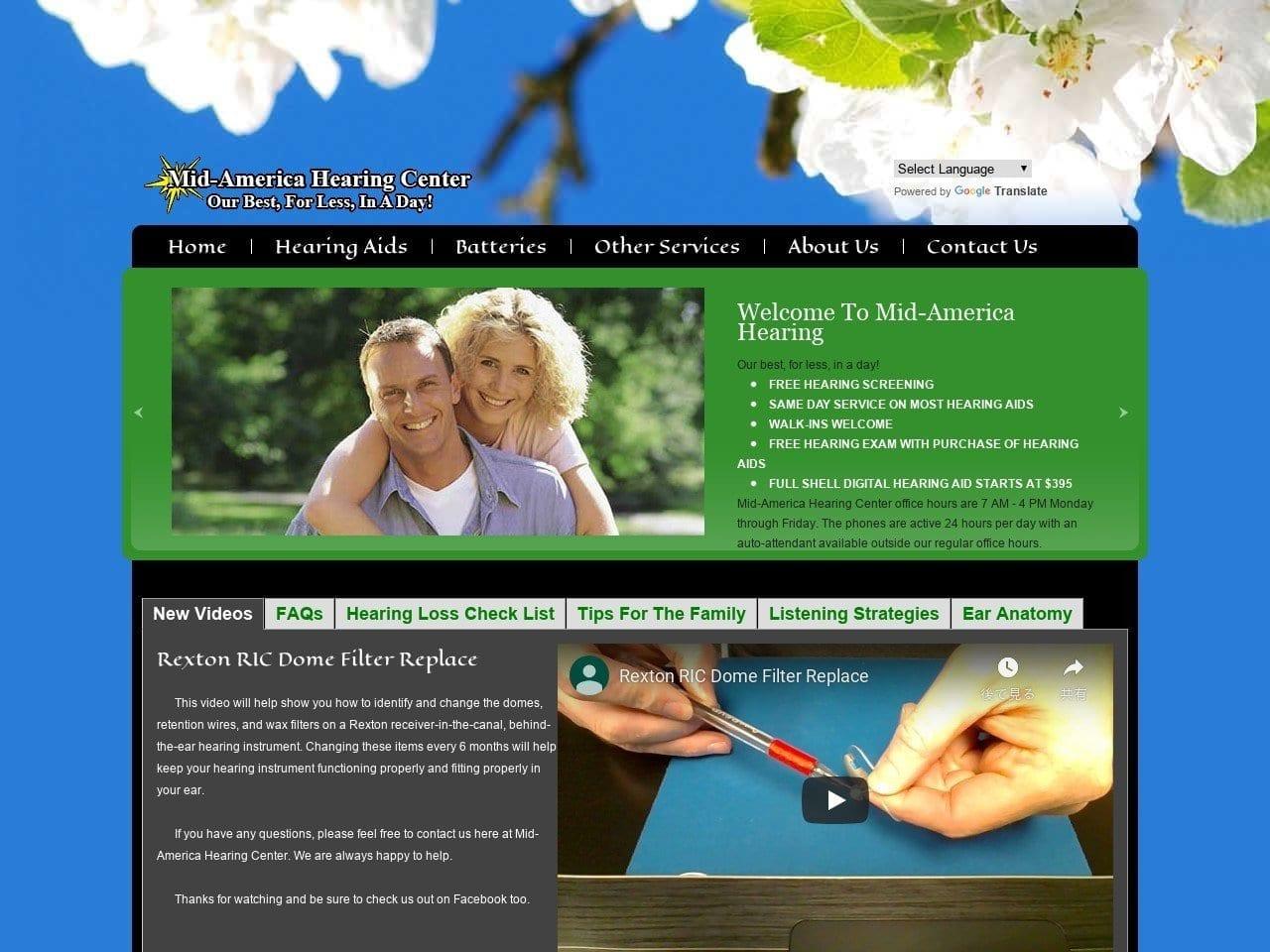 Mid-America Hearing Center screenshot