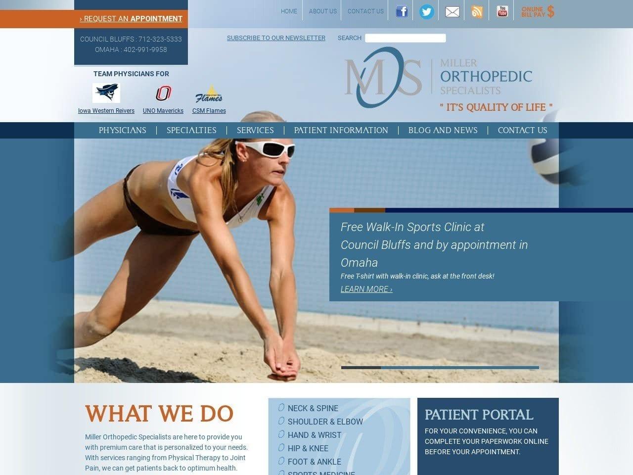 Miller Orthopedic Specialists screenshot