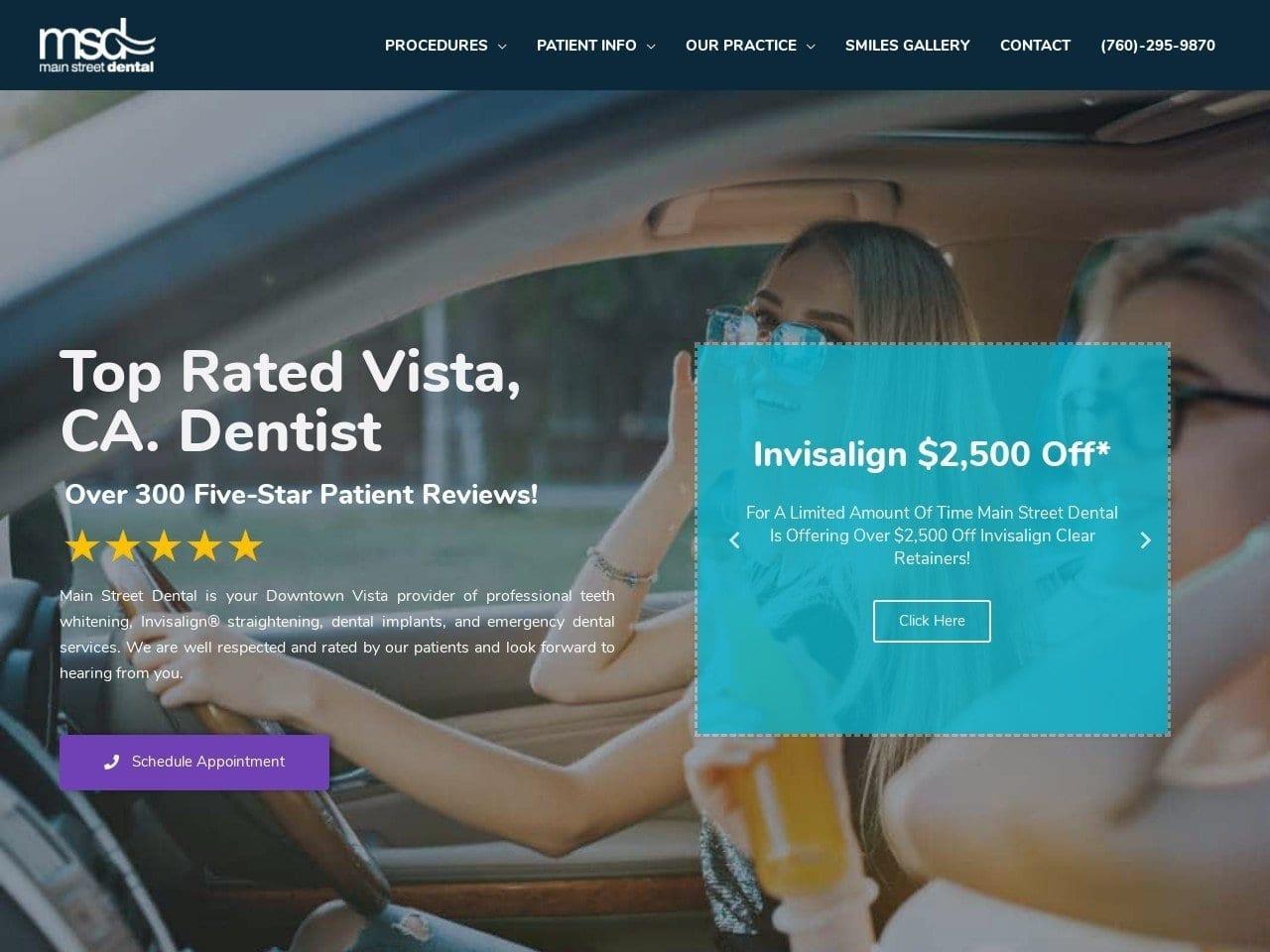 Main Street Dental Vista screenshot