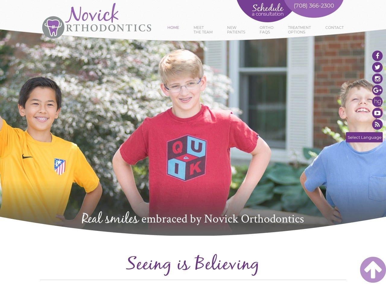Novick Orthodontics screenshot