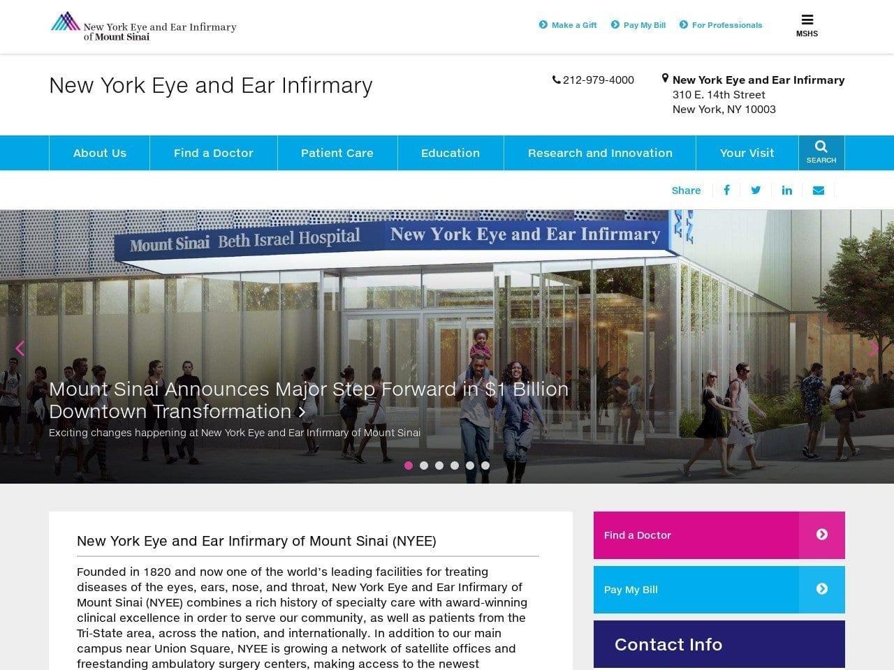 The New York Eye & Ear Infirmary screenshot