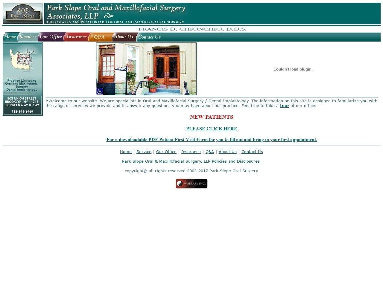 Park Slope Oral Surgery Chionchio Francis D DDS screenshot