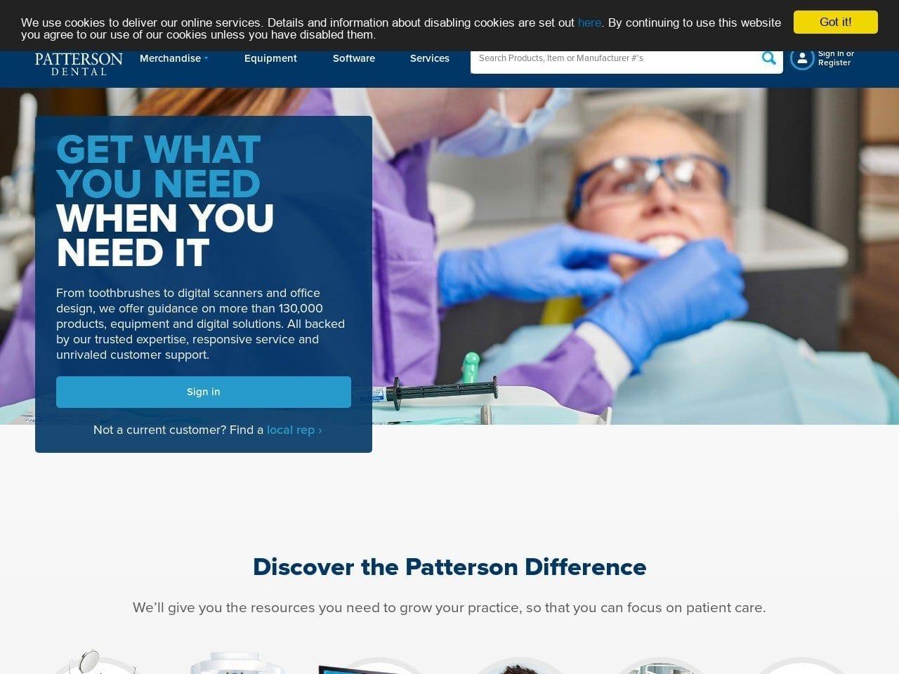 Patterson Dental Supply Co screenshot