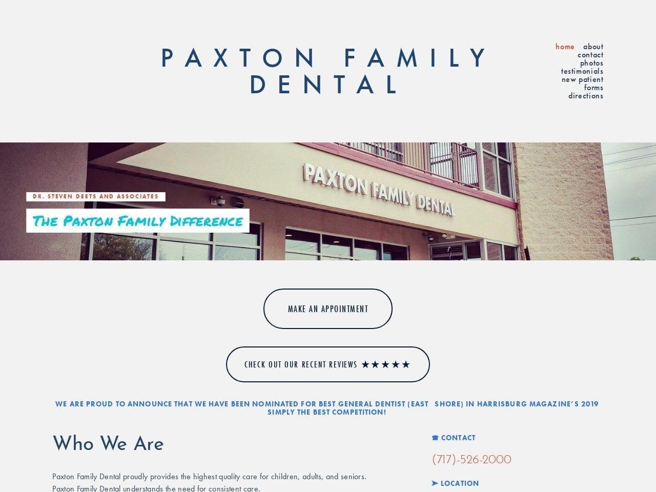 Paxton Family Dental / Dr. Steven H. Deets screenshot