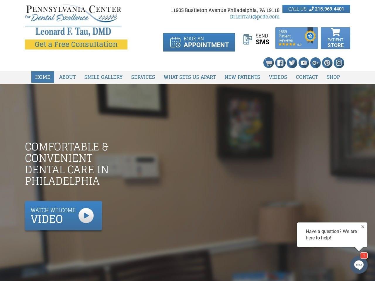 Pennsylvania Center for Dental Excellence screenshot