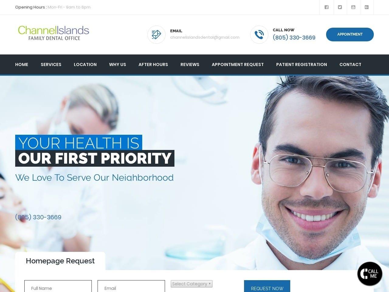 Channel Islands Family Dental Office screenshot