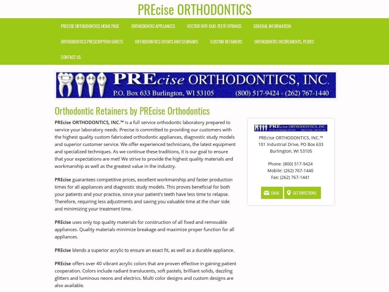 Precise Orthodontics Inc screenshot