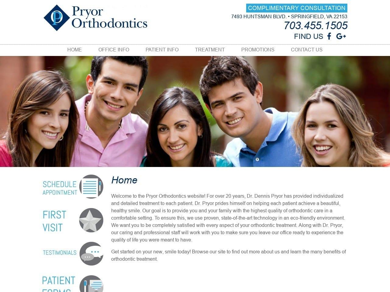 Dr. Dennis P. Pryor Orthodontics screenshot