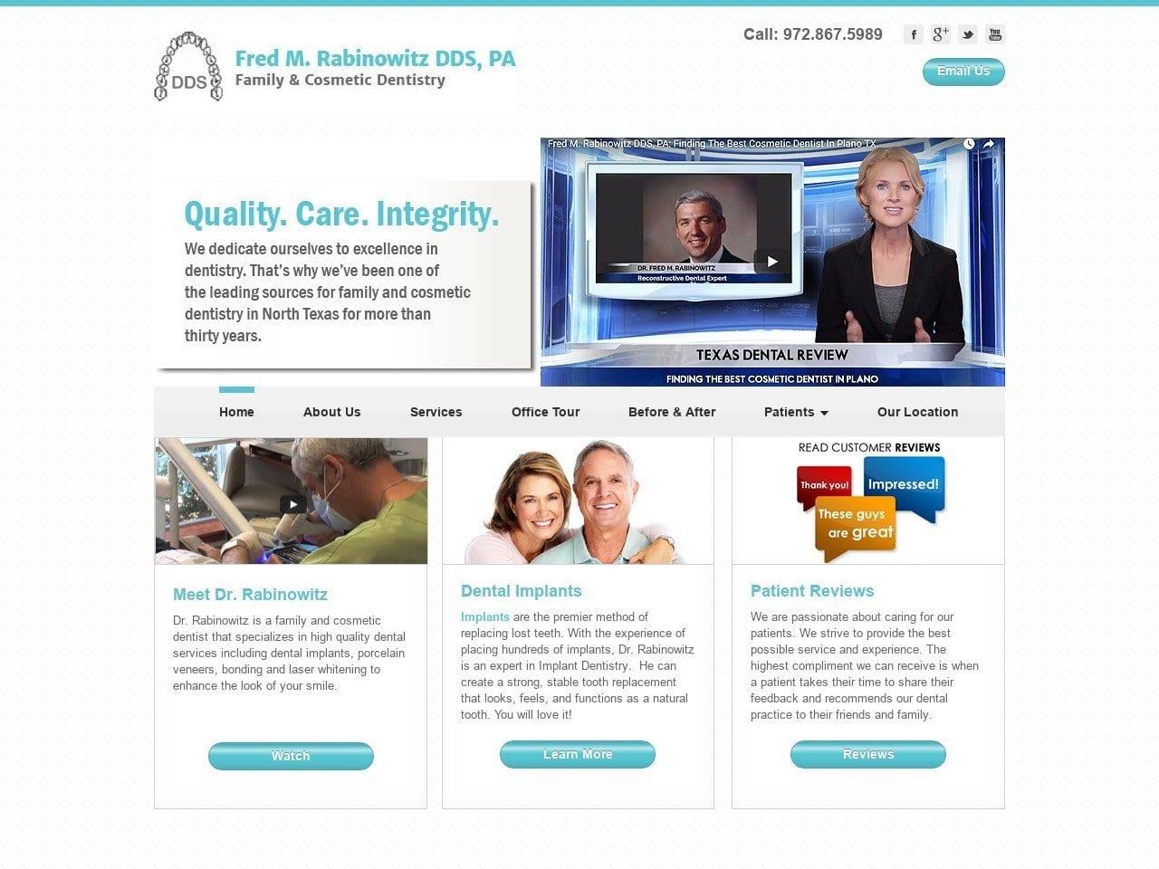 Fred M. Rabinowitz DDS PA screenshot