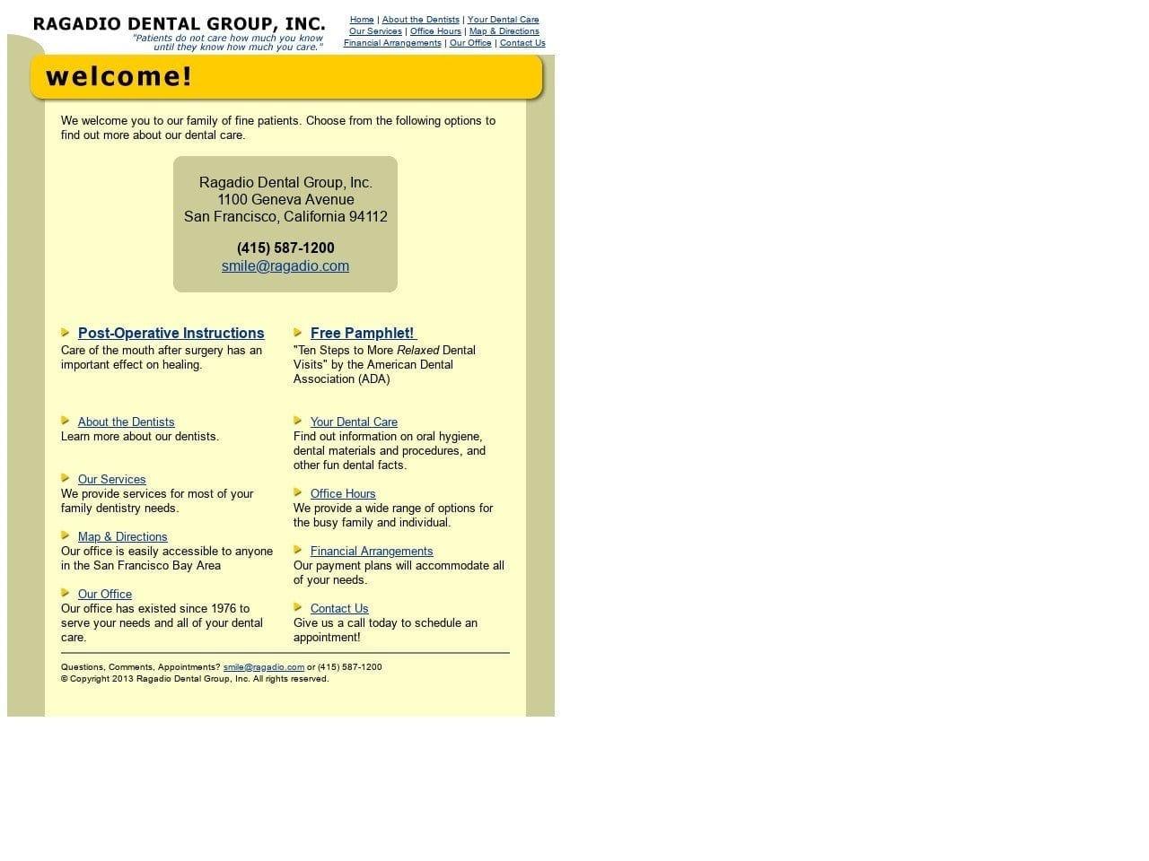 Ragadio Dental Group Inc screenshot