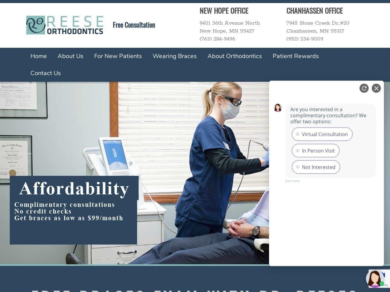 Reese Orthodontics Karen J. Reese DDS MS screenshot