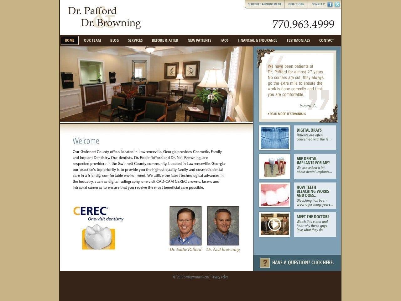 Drs Pafford & Browning DMD P.C. screenshot