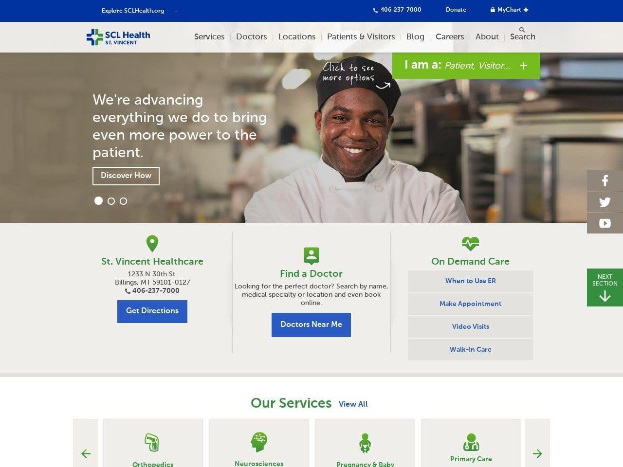 St Vincent Healthcare screenshot