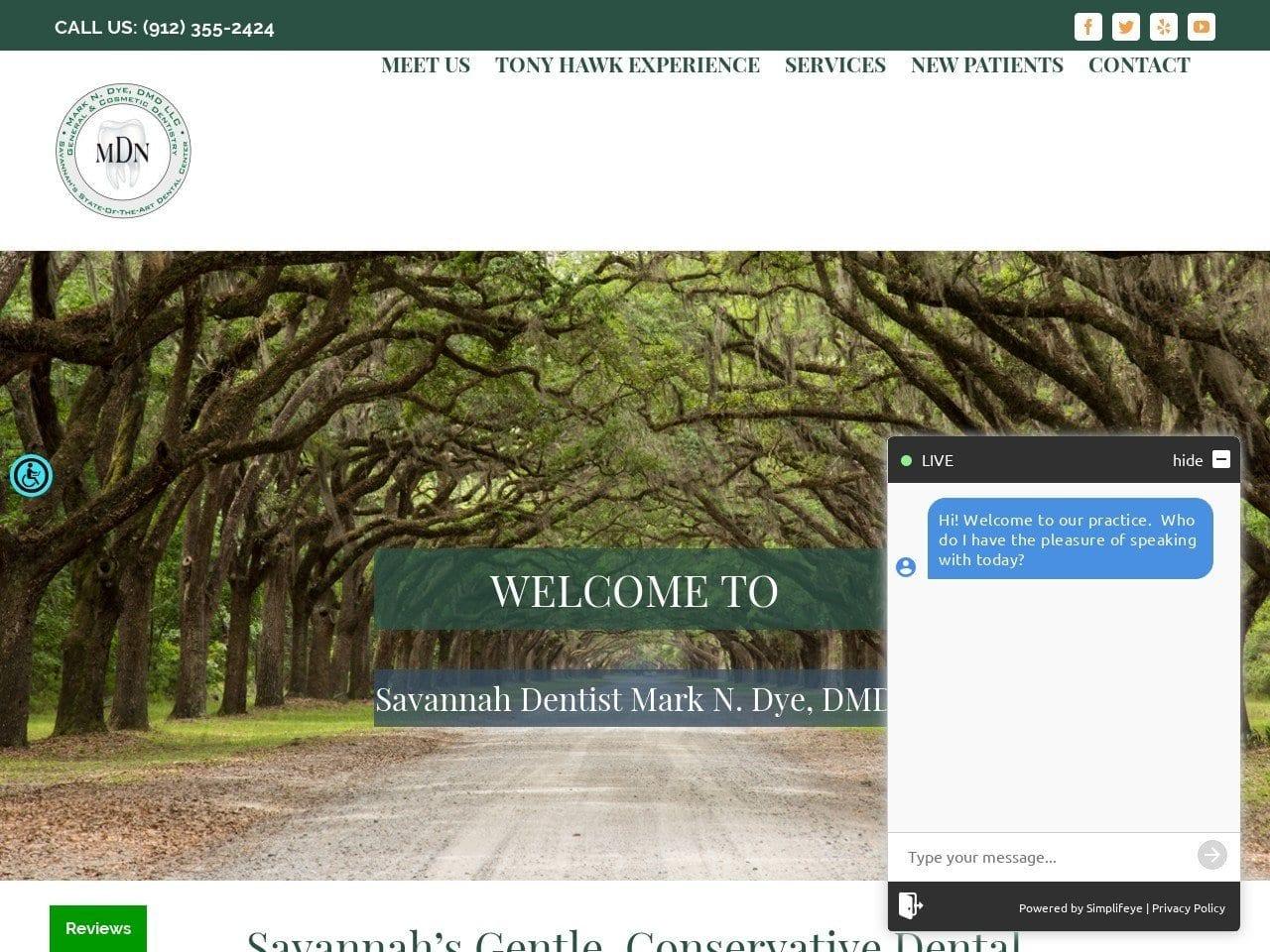 Mark N. Dye DMD LLC screenshot
