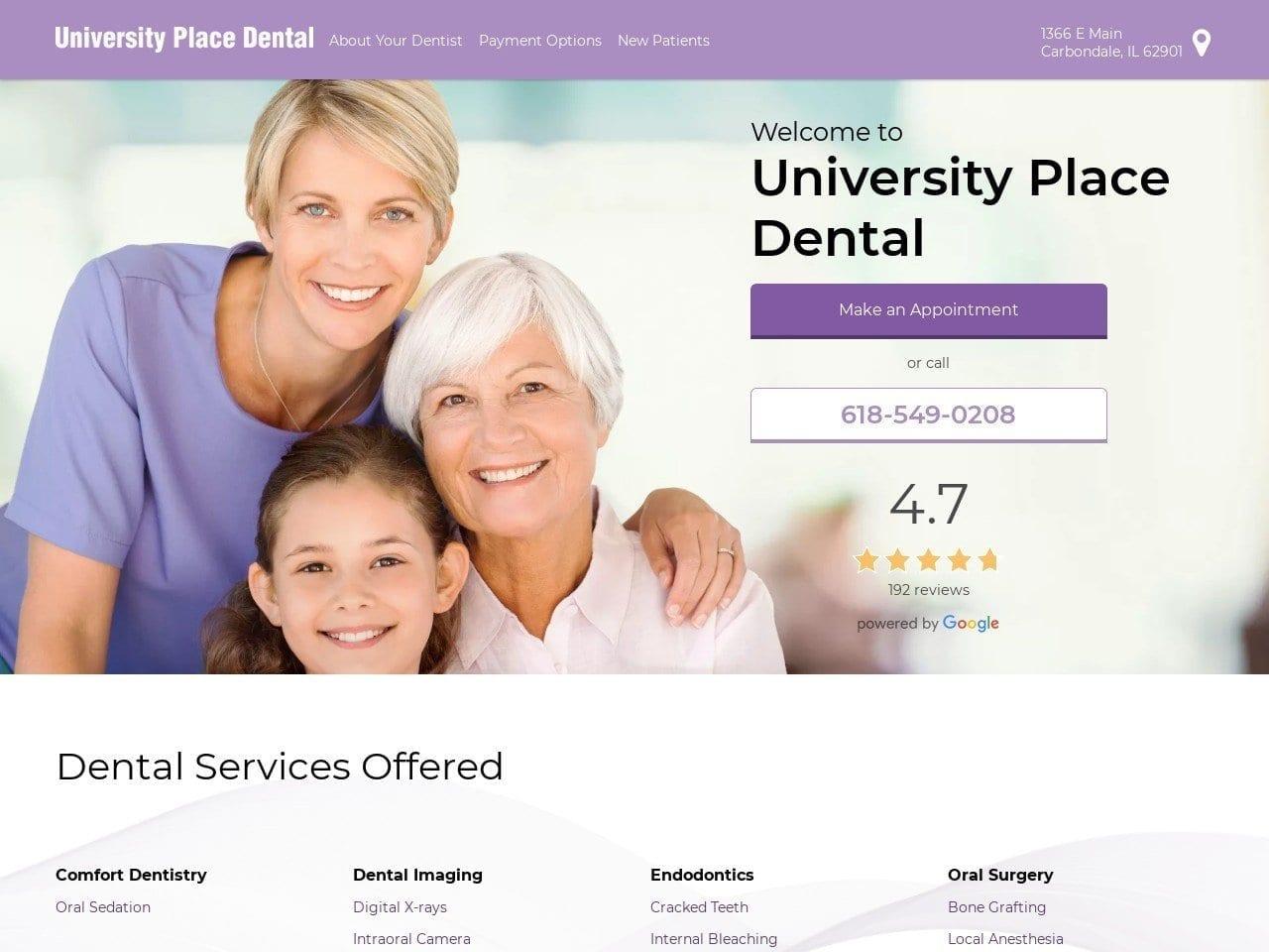 Universityplace Dental screenshot