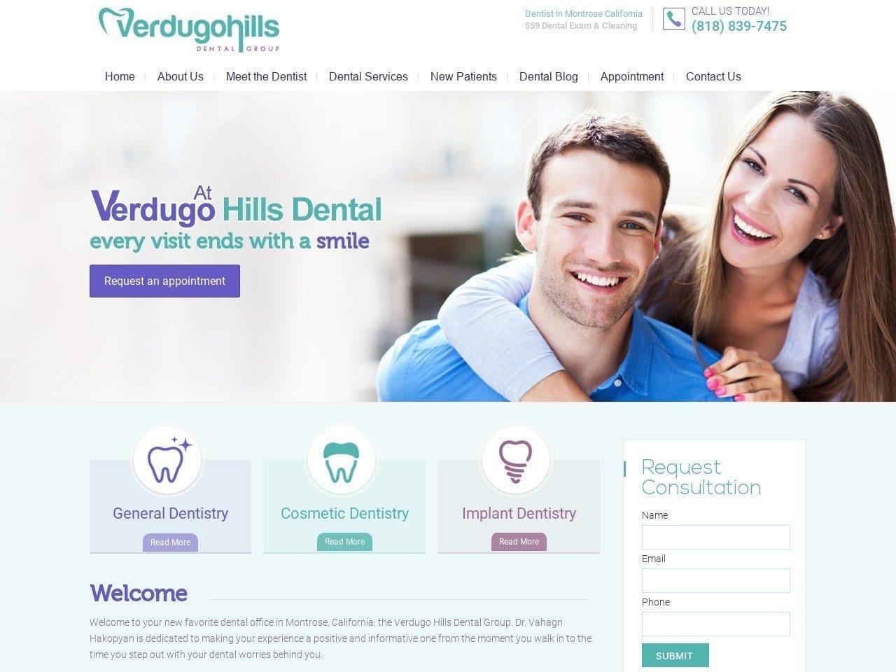 Verdugo Hills Dental Group screenshot