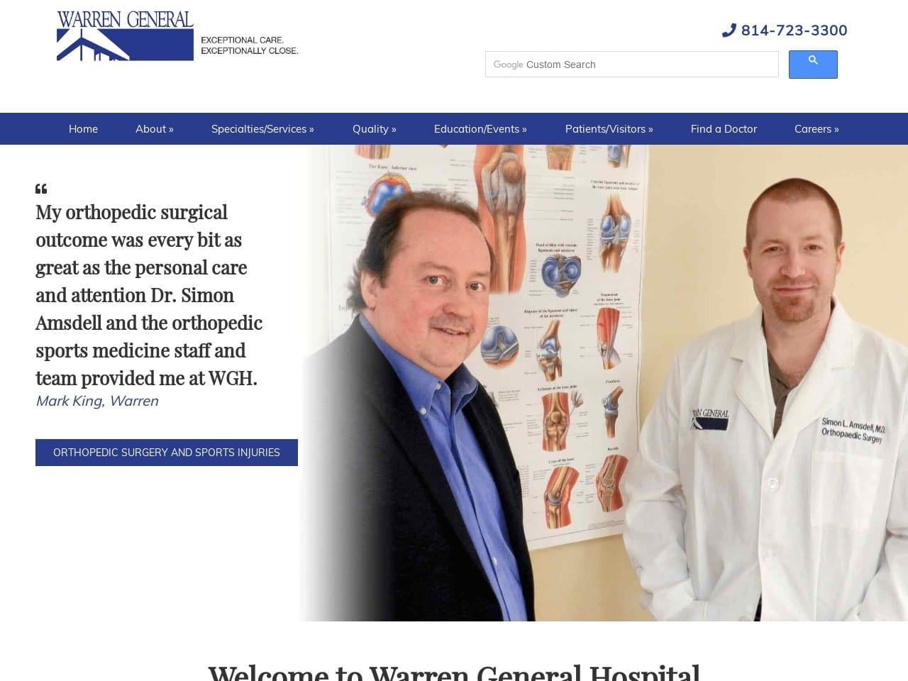 Warren General Hospital screenshot