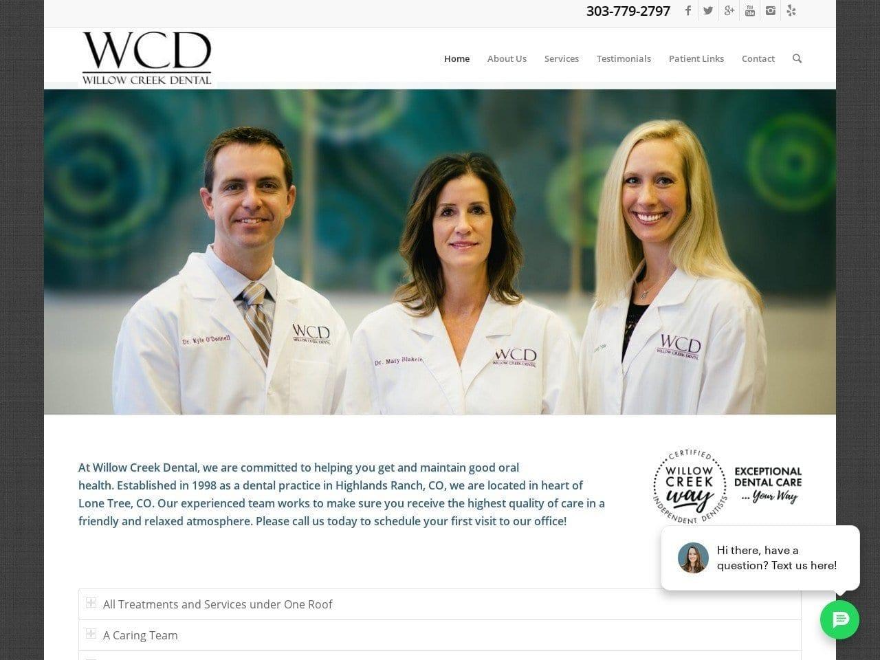 Willow Creek Dental screenshot