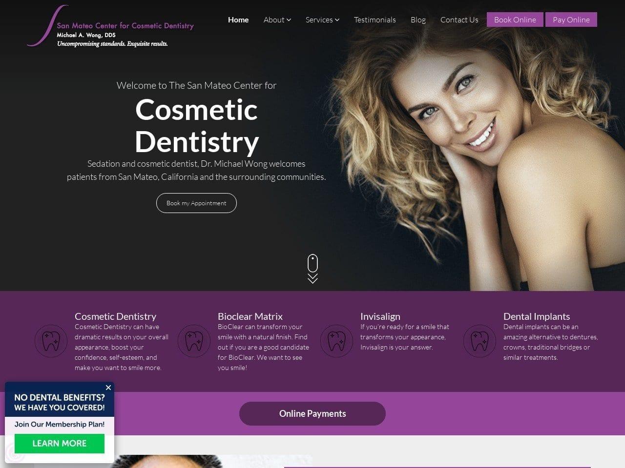 San Mateo Center for Cosmetic Dentistry screenshot
