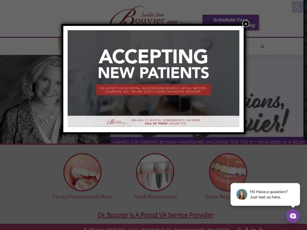 Dr. Bouvier at Seacoast Family Dental screenshot