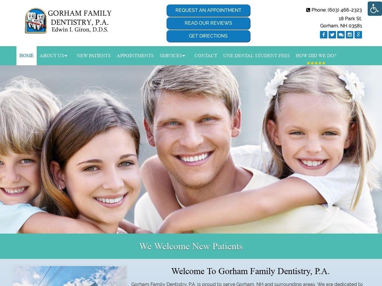 Gorham Family Dentist screenshot