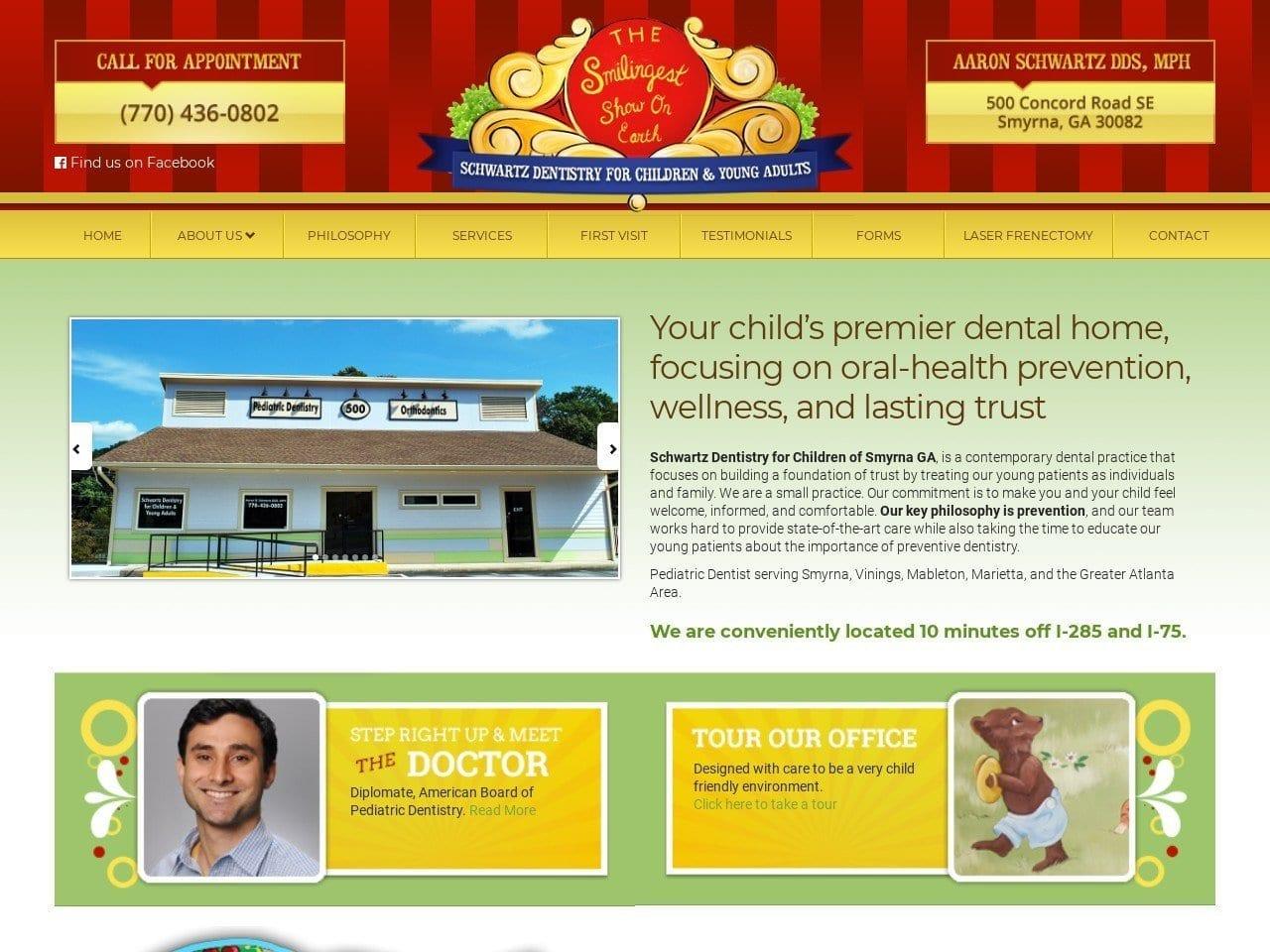 Schwartz Kids Dentisty Of Smyrna Ga Schwartz Aaron screenshot