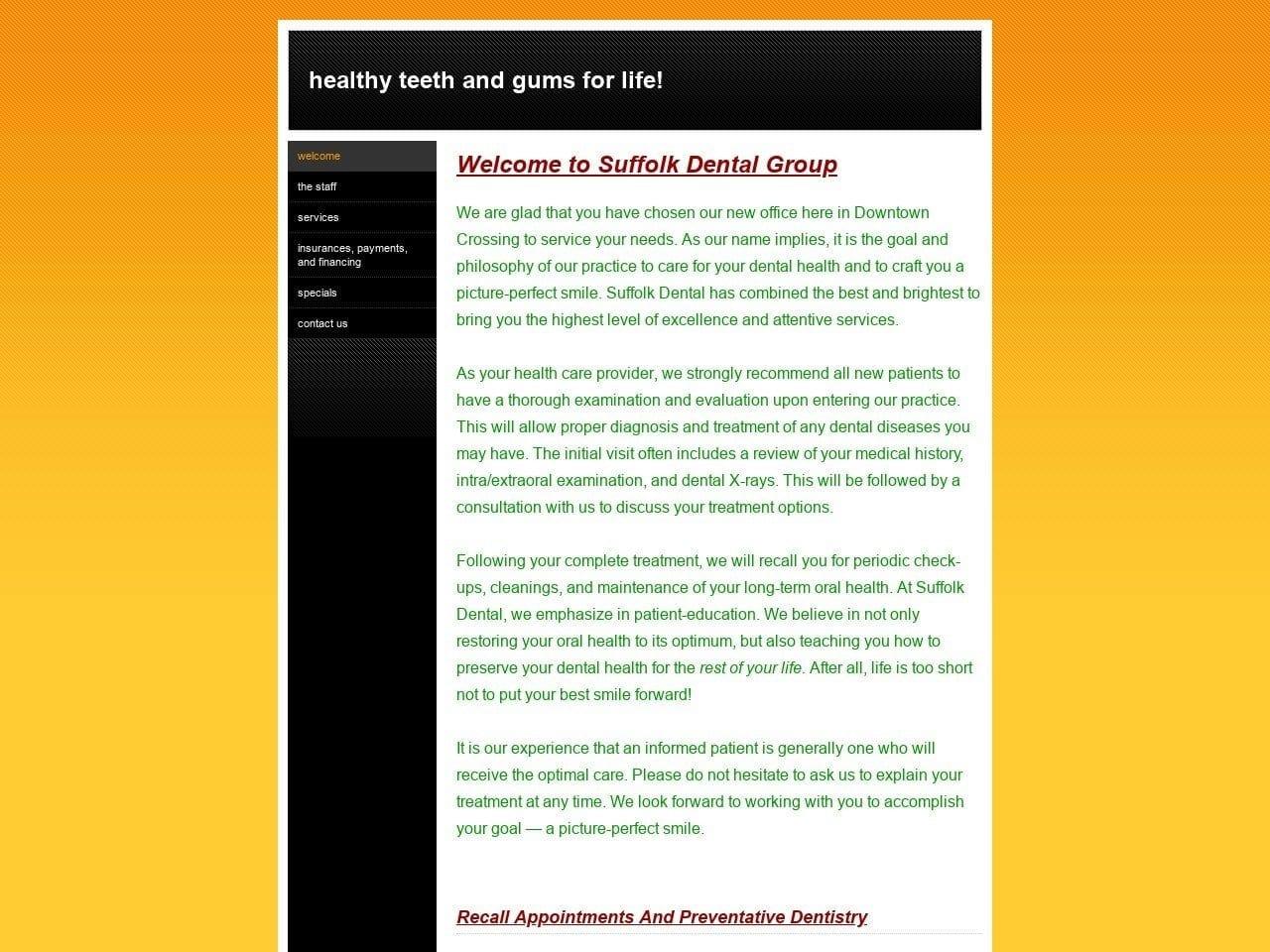 Suffolk Dental Group screenshot