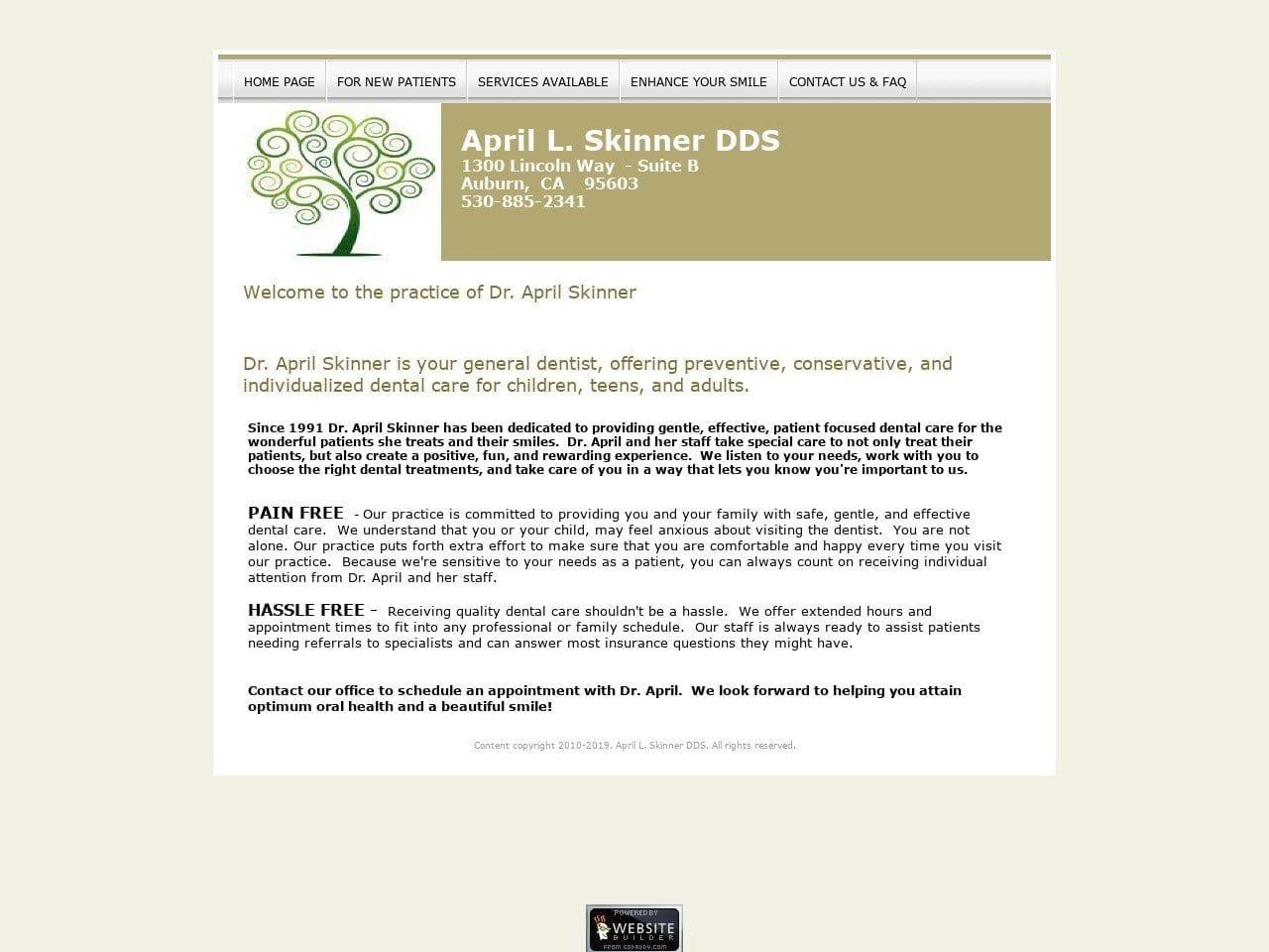 Skinner Family Dentistry April Skinner DDS screenshot