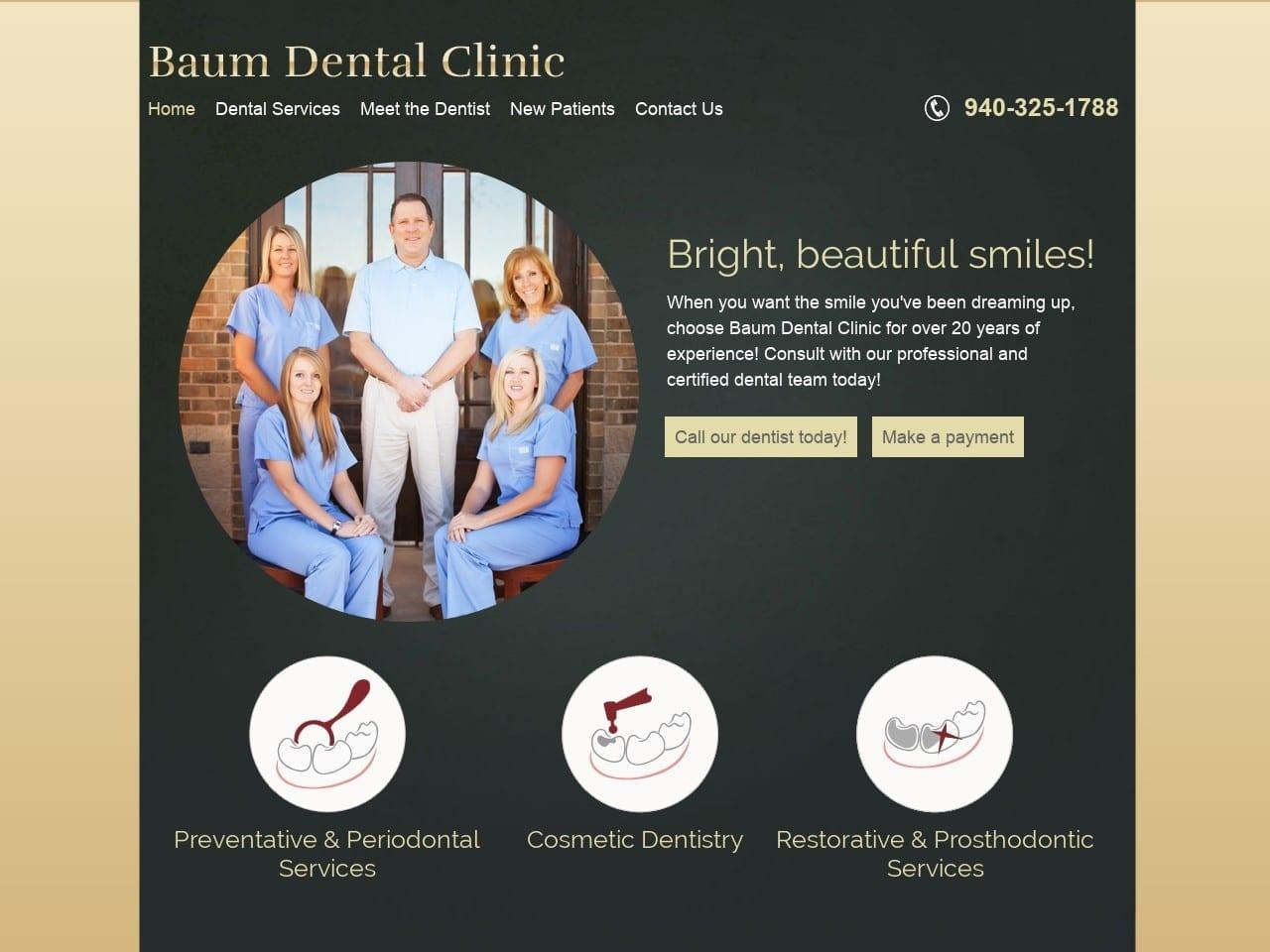 Baum Dental Clinic Baum Spencer DDS screenshot