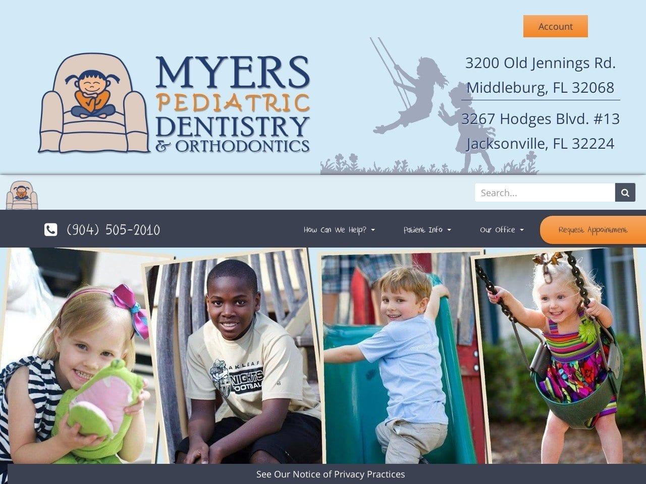 Myers Pediatric Dentistry & Orthodontics screenshot