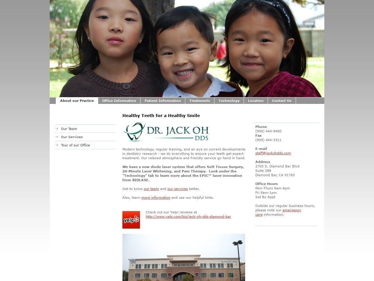Jack Oh DDS a professional corporation screenshot
