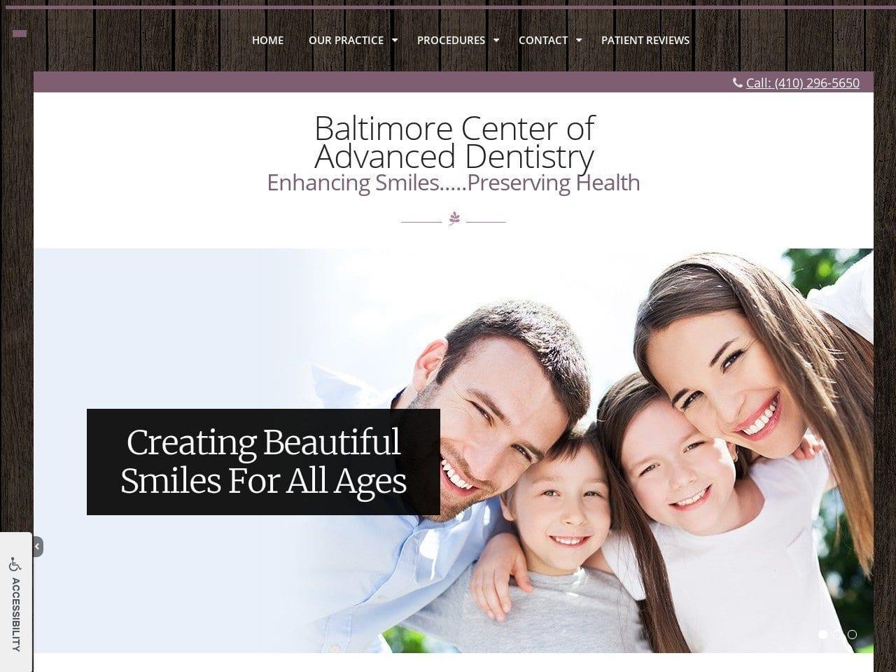 Baltimore Center of Advanced Dentistry screenshot