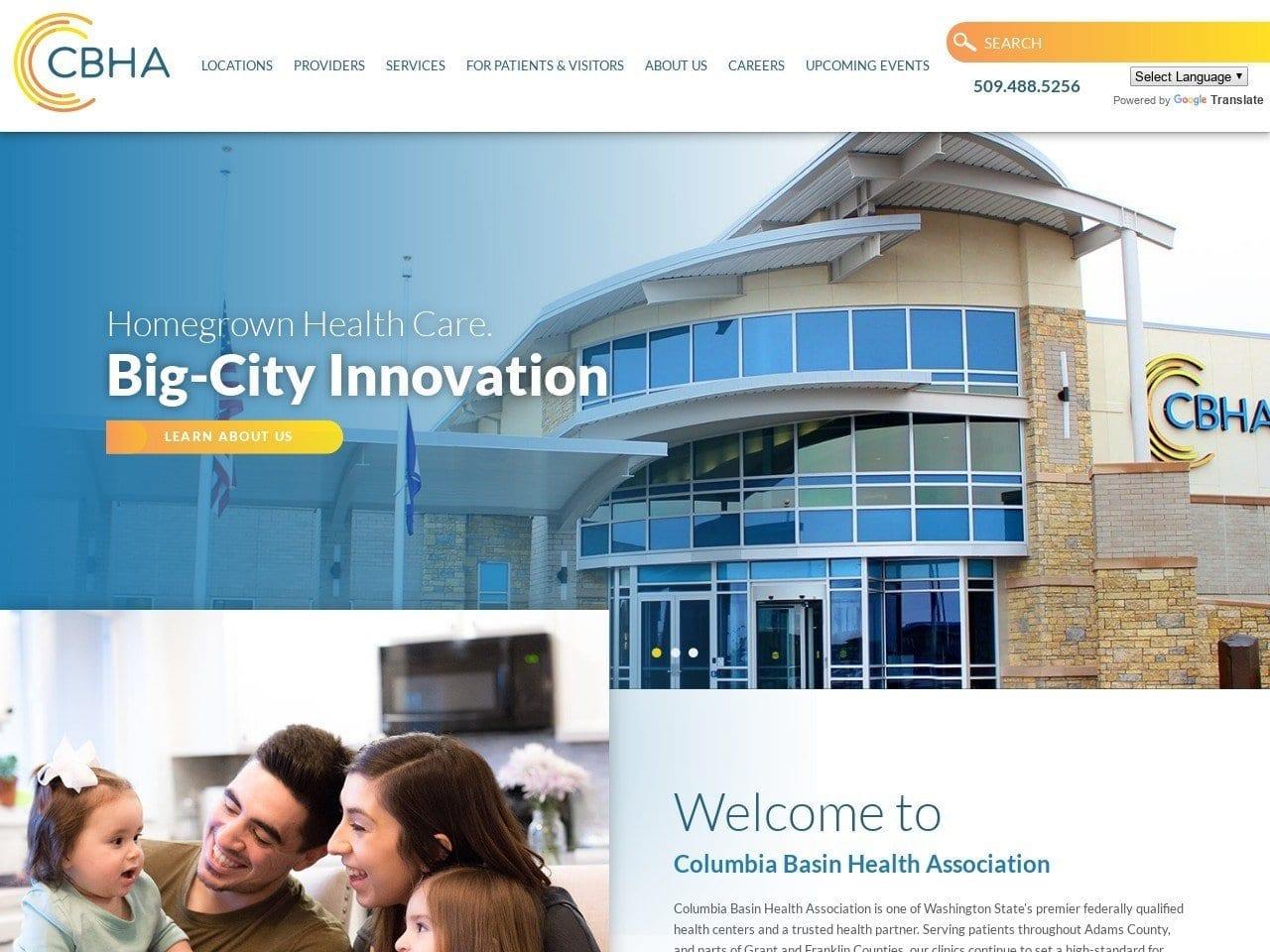 Columbia Basin Health Association screenshot