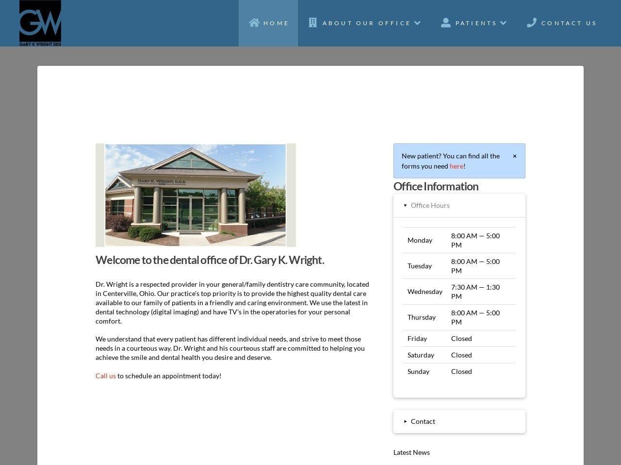 Dr. Gary K. Wright DDS screenshot